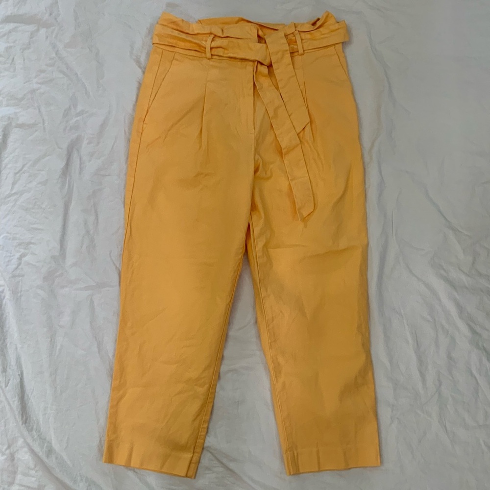 Ann Taylor Factory Petite Women's Size 8P Pants Cropped Yellow High Rise New